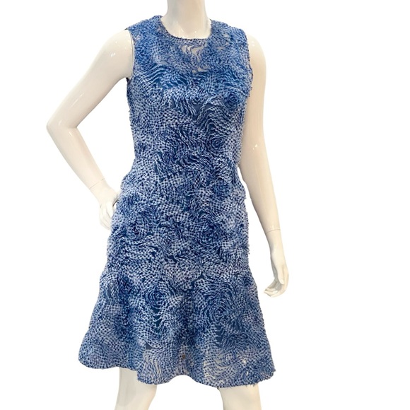 Akris Punto Dress Gingham Applique Tulle Sleeveless size 6 - Picture 7 of 16